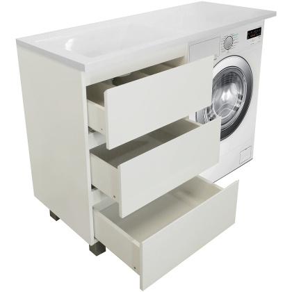 Комплект мебели Dallas Luxe 1000х482 левосторонний напольный 3 ящика (ШхГхВ) 358х476х860