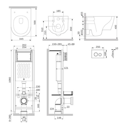 IS110101.DX77C1700 ErgoFit Инсталляция с клавишей L глянец. белый с подвесным унитазом Jupiter без ободка с сид IS110101.DX77C1700 ErgoFit Инсталляция с клавишей L глянец. белый с подвесным унитазом Jupiter без ободка с сид