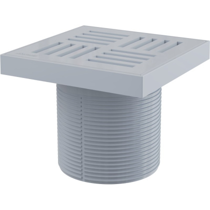 Горло сливного трапа, решетка 150х150 мм серая