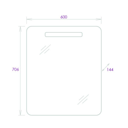 Шкаф-зеркало Onika Неаполь 60 белый, c LED подсветкой
