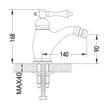 Смеситель для биде, латунь R0107Q