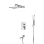 SLIDER-VDSET-01 Душевой комплект встраиваемый с изливом (смеситель, верхний душ, ручной душ со шлангом, излив, штуцер с держателем), хром