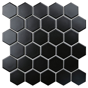 Керамическая мозаика, Hexagon Small Black Matt 51x59, Geometry Керамическая мозаика, Hexagon Small Black Matt 51x59, Geometry