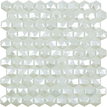 Стеклянная мозаика, DIAMOND 350D WHITE, Hexagon Стеклянная мозаика, DIAMOND 350D WHITE, Hexagon