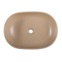Раковина накладная керамическая, овальная, бежевая матовая, BB1084-H316, 600x420x140