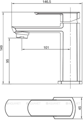 Смеситель для раковины Aquanet Cinetic AF120-10С