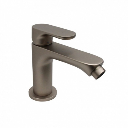 Смеситель для биде OLE однорычажный с донным клапаном, титановый атласный