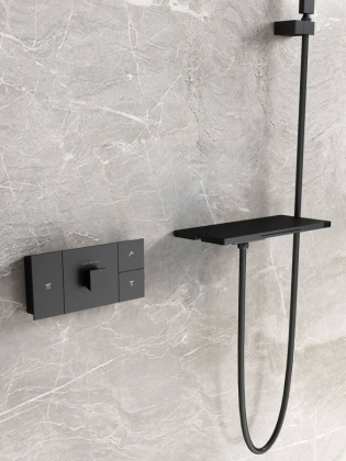 Душевой комплект Futura VSFW-2F11TMB термостатический встраиваемый, 3 режима, черный Душевой комплект Futura VSFW-2F11TMB термостатический встраиваемый, 3 режима, черный