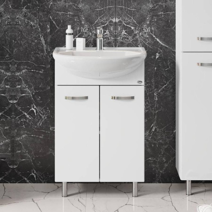 Тумба Onika Коралл 55 напольная, белая (ум. Уют 55)