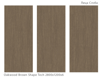 Керамогранит OAKWOOD BROWN SHAPE TECH 2800х1200х6мм