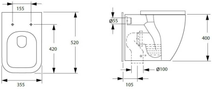 Приставной унитаз Allen Brau Infinity 4.21003.20
