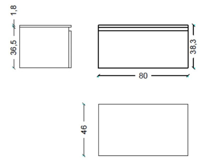 Ящик под столешницу 80см DARK OAK VALLESSI UNO-S 897-080-D Boheme