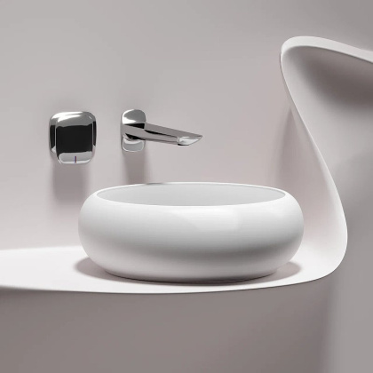 Умывальник чаша накладная круглая (цвет Белый Матовый) Element 360*360*120мм