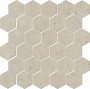 Мозаика 63008 Карму бежевый (29,7см*29,8см*6,9мм) (7шт/0,619м2) Шестиугольник, м2