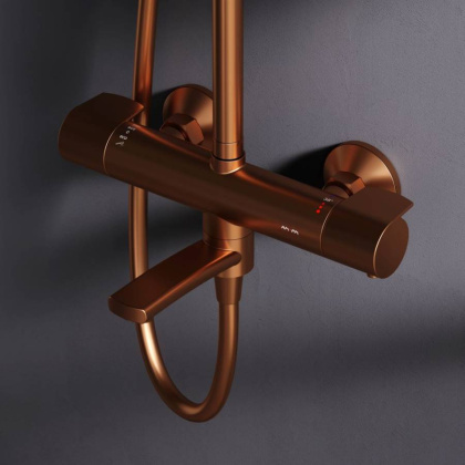 F0785A544 X-Joy, душ.система:  см-ль д/ванны/душа с ТМС, душ.штанга,верх.душ 220мм, руч.душ,роз.золо