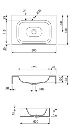 TITAN-1000-LVB-SOSPESO Консольная раковина из литьевого мрамора Цвет Белый 