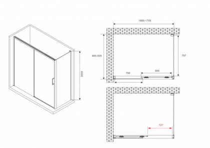 Душевой уголок ABBER Komfort AG93170B-S92B