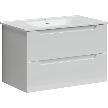 Тумба подвесная SANCOS Norma 2.0 790х450х500, c двумя ящиками оснащенными доводчиками, белый глянец , арт. NR2.080W