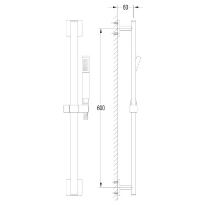 Душевой гарнитур на штанге OMNIRES IGUACU-SGL (золото)  Душевой гарнитур на штанге OMNIRES IGUACU-SGL (золото)
