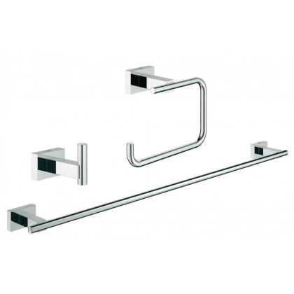Набор аксессуаров GROHE Essentials Cube из 3 предметов, 24х65 см, хром, 40777001