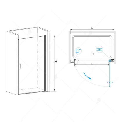 Душевая дверь в нишу RGW Leipzig LE-03 90 профиль Хром стекло прозрачное