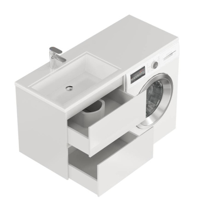 Тумба с раковиной подвесная  Creto Cafor White 130 правосторонняя