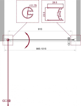 Душевая дверь BelBagno UNO-B-1-90-P-Cr