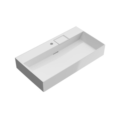 Раковина LOGICA мебельная\подвесная с одним отверстием 90, белая глянцевая