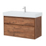 Тумба под раковину Aquanet Nova Lite 100 (SLIM SYNERGY) дуб рустикальный, 2 ящика