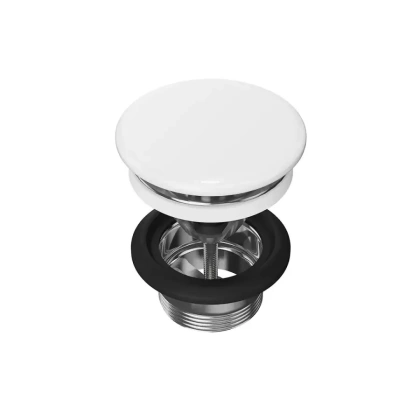 Донный клапан клик-клак с керамической крышкой, белый