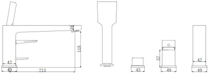 Смеситель на борт ванны OMNIRES SIENA SN7332CR (хром)
