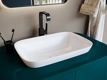 Раковина Salini MAREA 02 1802202MRH S-Stone покраска по RAL снаружи, полувстраиваемая, матовая Раковина Salini MAREA 02 1802202MRH S-Stone покраска по RAL снаружи, полувстраиваемая, матовая