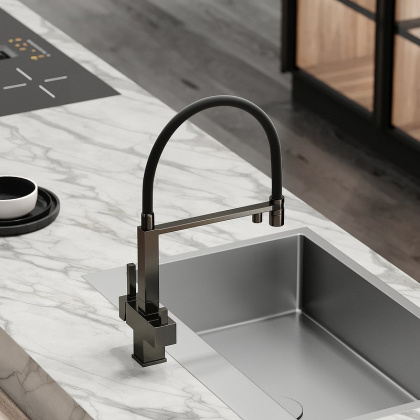 Смеситель для кухни SANCOS Moro с возможностью подключения фильтра для воды, цвет вороненая сталь, арт. SC4006GG Смеситель для кухни SANCOS Moro с возможностью подключения фильтра для воды, цвет вороненая сталь, арт. SC4006GG