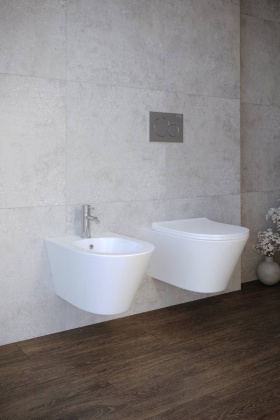 Биде подвесное безободковое Creto Logan L3 белое 1003-003-L3W Биде подвесное безободковое Creto Logan L3 белое 1003-003-L3W