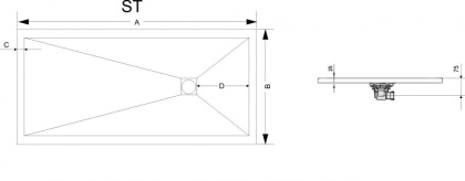 Душевой поддон RGW ST-169G 14152916-02 90 x 160 см, искусственный камень, прямоугольный, цвет серый
