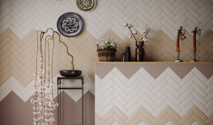 Плитка настенная 9006 Гамма топленое молоко (8,5см*28,5см*9,2мм) (40шт/0,97м2) , м2