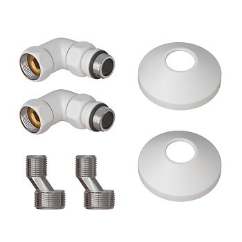 Комплект подключения для полотенцесушителя Point PN93412W 3/4 х 1/2 ГШ со сгоном, белый Комплект подключения для полотенцесушителя Point PN93412W 3/4 х 1/2 ГШ со сгоном, белый