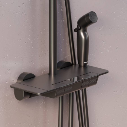 953770300 Gala ДС с ванно-душевым ТМС смесителем-полкой и гиг.душем, чёрный 953770300 Gala ДС с ванно-душевым ТМС смесителем-полкой и гиг.душем, чёрный