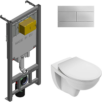 Комплект Jacob Delafon Patio,подвесной унитаз, инсталляция, кнопка, тонкое сиденье E21740RU-00, шт Комплект Jacob Delafon Patio,подвесной унитаз, инсталляция, кнопка, тонкое сиденье E21740RU-00, шт