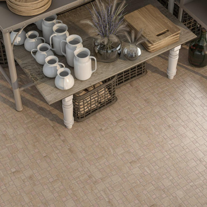 Декор 2 мозаичный MBD002 Риальто Антика бежевый светлый матовый 30см*30см*9мм (1уп/6шт/)., шт