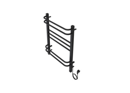 Полотенцесушитель электрический Aquatek (Акватек) Бетта П7 500х700 мм, черный муар, подключение скрытое к сети электропитания / электропровод с вилкой, с терморегулятором и таймером quick touch, нержавеющая сталь AISI 201, гарантия 5 лет