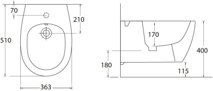 Биде подвесное Allen Brau Fantasy 4.11006.31 черный матовый Биде подвесное Allen Brau Fantasy 4.11006.31 черный матовый