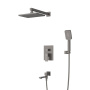 SLIDER-VDSET-01 Душевой комплект встраиваемый с изливом (смеситель, верхний душ, ручной душ со шлангом, излив, штуцер с держателем), хром