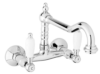 FIRST-LLP-02-M Кухонный смеситель настенного монтажа Исполнение: Бронза, Ручки: Металл 