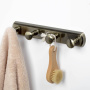 Крючки для ванной комнаты настенные, 23,5х4х4,5 см, цвет бронза, K-1094
