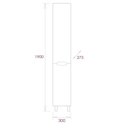 Пенал Onika Айленд 30 напольный, белый