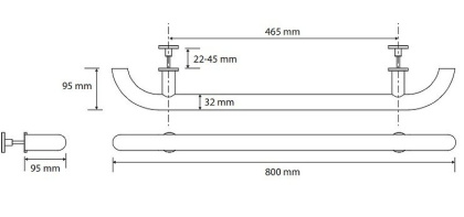 Дверная ручка Bemeta Help 301553020 Черная матовая, 800 мм