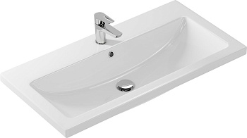 Прямоугольная мебельная раковина COMO с отверстием под смеситель, размером 90 см. Прямоугольная мебельная раковина COMO с отверстием под смеситель, размером 90 см.