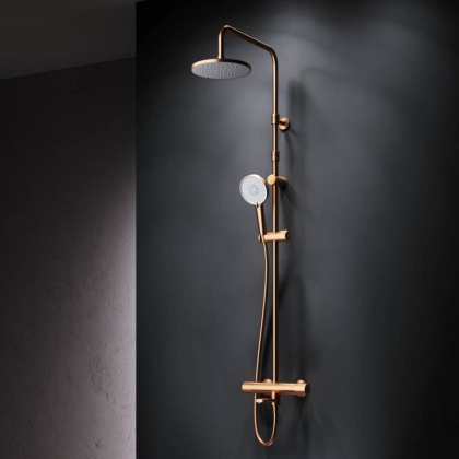 F0785A544 X-Joy, душ.система:  см-ль д/ванны/душа с ТМС, душ.штанга,верх.душ 220мм, руч.душ,роз.золо