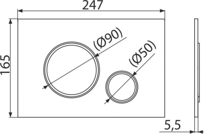 Кнопка управления для скрытых систем инсталляции, черный-мат/ золото глянец Кнопка управления для скрытых систем инсталляции, черный-мат/ золото глянец